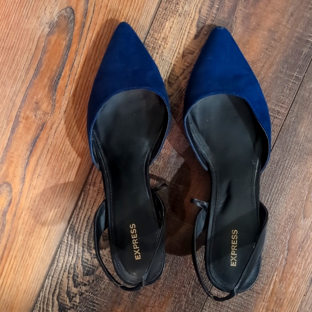 Navy and black Express heels
